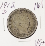 1912-D BARBER HALF DOLLAR - VG+