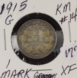 1915-G GERMANY 1-MARK KM#14 - LOW MINTAGE MINT