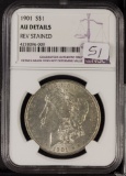 1901 - NGC AU DETAILS REVERSE STAIN - MORGAN DOLLAR