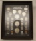 US 20TH CENTURY TYPE COINS IN SHADOW BOX FRAME - MISSING BARBER DIME