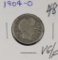 1904-O BARBER QUARTER - VG/F