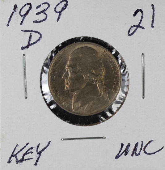 1939-D JEFFERSON NICKEL - UNC -KEY