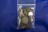 LOT OF 40 WORLD COINS AND 10 TOKENS - SOME SILVER