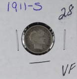 1911-S BARBER DIME - VF