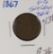 1867 - TWO CENT PIECE - G/VG
