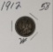 1912 - CANADIAN SILVER 10 CENT PIECE - VF