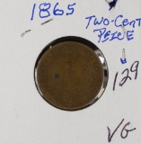 1865 TWO CENT PIECE - VG