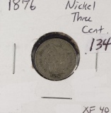 1876 - NICKEL THREE CENT PIECE - XF