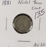 1881 - NICKEL THREE CENT PIECE - AU