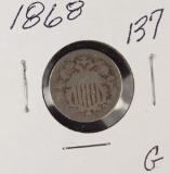 1868 - SHIELD NICKEL - G