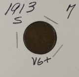 1913-S LINCOLN CENT - VG
