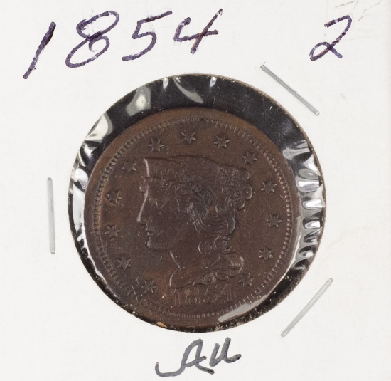 1854 - BRAIDED HAIR LARGE CENT - AU