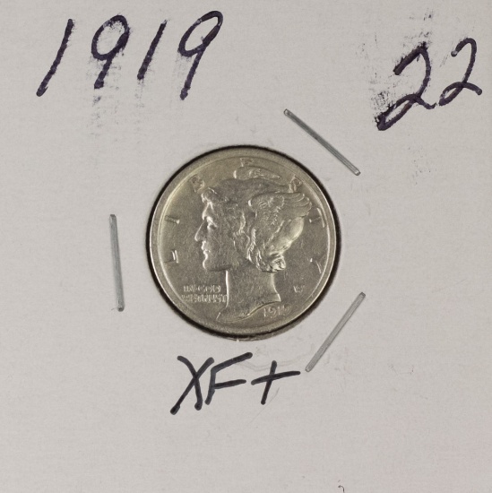 1919 - MERCURY DIME - XF+