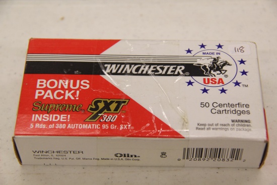 1 Box of 55, Winchester Supreme SXT 380 95 gr