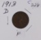 1913-D LINCOLN CENTS - FINE