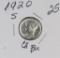 1920-S MERCURY DIME - CH BU