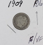 1909 - BARBER DIME - F/VF