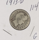 1913-D BARBER QUARTER - G