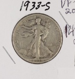 1933-S WALKING LIBERTY HALF DOLLAR - VF
