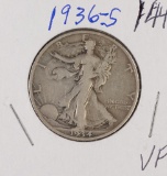 1936-S WALKING LIBERTY HALF DOLLAR - VF