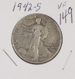 1942-S WALKING LIBERTY HALF DOLLAR - VF