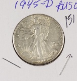 1945-D WALKING LIBERTY HALF DOLLAR - AU