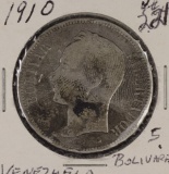 1910 - VENEZUELA 5 BOLIVARES #24