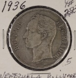 1936 - VENEZUELA 5 BOLIVARES #24