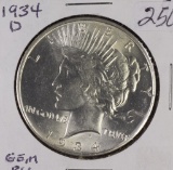 1934-D PEACE DOLLAR - GEM BU