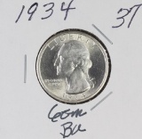 1934 - WASHINGTON QUARTER - GEM BU