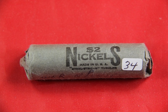 1 - ROLL (40 COINS) - P - WWII SILVER NICKELS