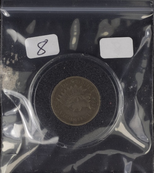1863-COPPER NICKEL INDIAN HEAD CENT - VF