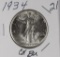 1934 - WALKING LIBERTY HALF DOLLAR - CH BU