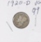 1920-D MERCURY DIME - VG