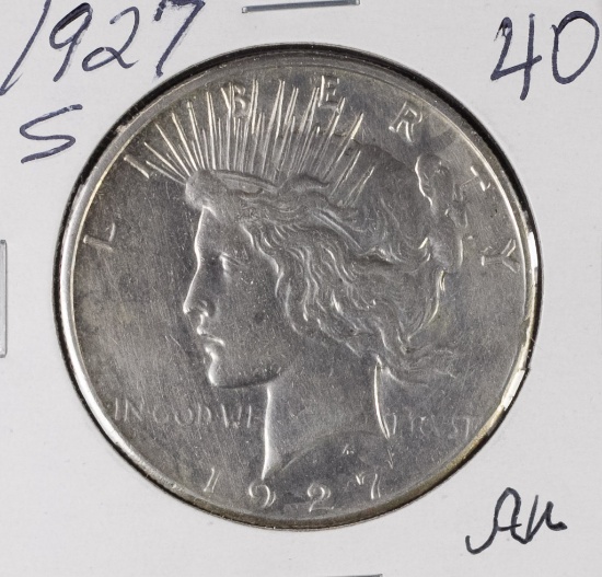 1927-S PEACE DOLLAR - AU