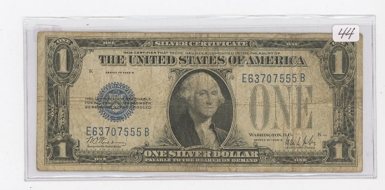 SERIES 1928-B ONE DOLLAR SILVER CERTIFICATE - FUNNY BACK