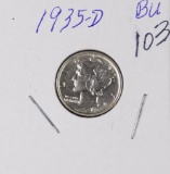 1935-D MERCURY DIME - BU