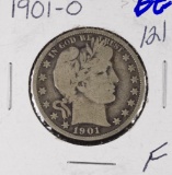 1901-O BARBER HALF DOLLAR - F