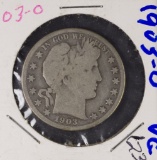 1903-O BARBER HALF DOLLAR - VG