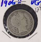 1906-D BARBER HALF DOLLAR - VG