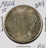 1922-S PEACE DOLLAR - AU