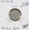 1914-D BARBER DIME - VF