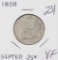 1858 - SEATED LIBERTY QUARTER - VG