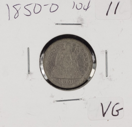 1850-O LIBERTY SEATED DIME - VG