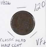 1826 - CLASSIC HEAD HALF CENT - VF+