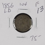 1856 - LARGE DATE - LIBERTY SEATED DIME - F