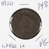 1820 SMALL DATE - MATRON HEAD LARGE CENT - VG