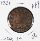 1821 - MATRON HEAD LARGE CENT - G+