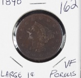 1840 - BRAIDED HAIR LARGE CENT - VF POROUS