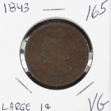 1843 - BRAIDED HAIR LARGE CENT - VG